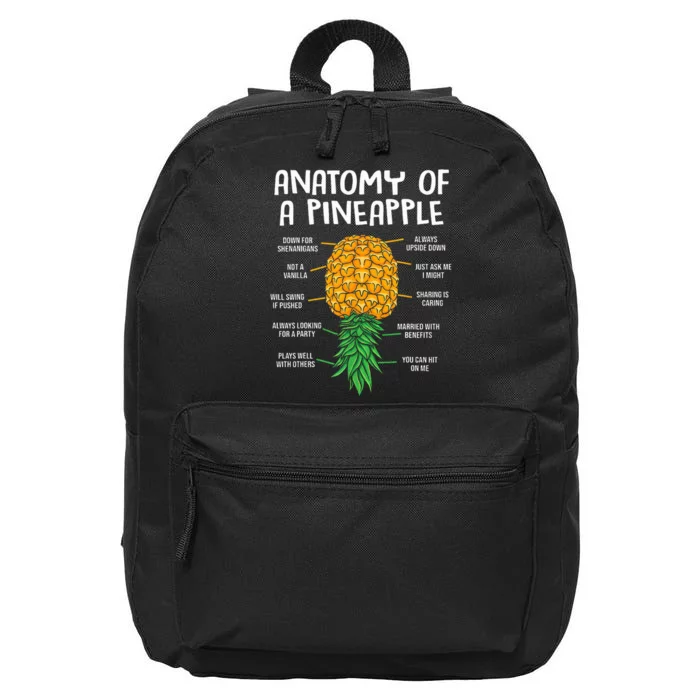 Funny Anatomy Of A Pineapple Swinger 16 in Basic Backpack