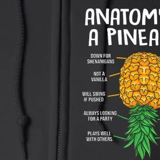 Funny Anatomy Of A Pineapple Swinger Full Zip Hoodie