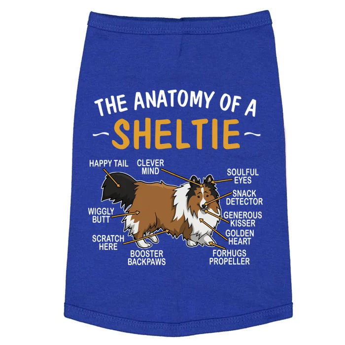 Funny Anatomy Of A Sheltie For Dog Lovers Gift Doggie Tank