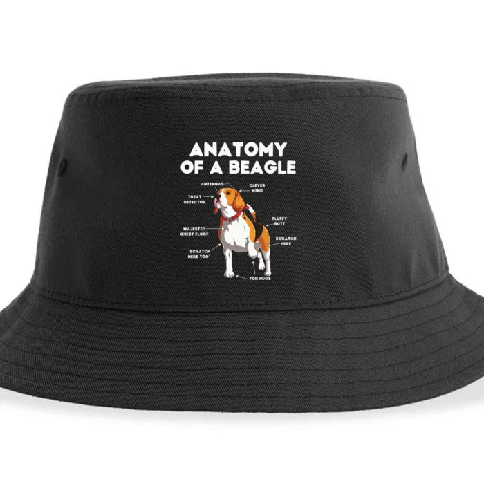 Funny Anatomy Of A Beagle Sustainable Bucket Hat