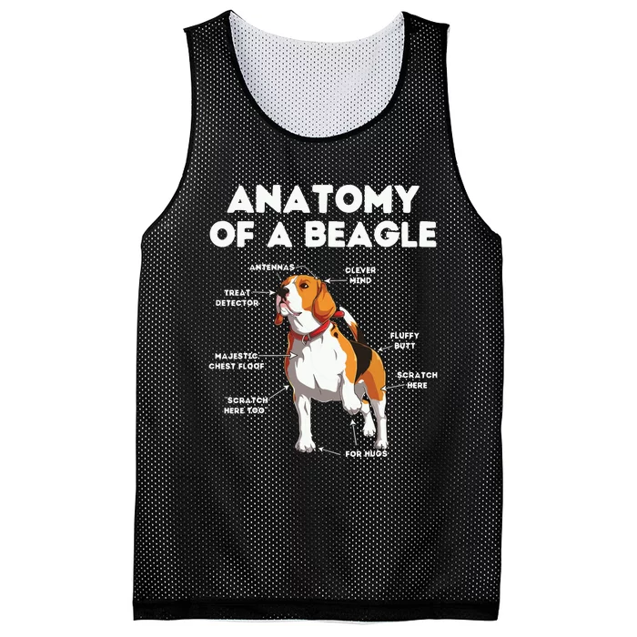 Funny Anatomy Of A Beagle Mesh Reversible Basketball Jersey Tank