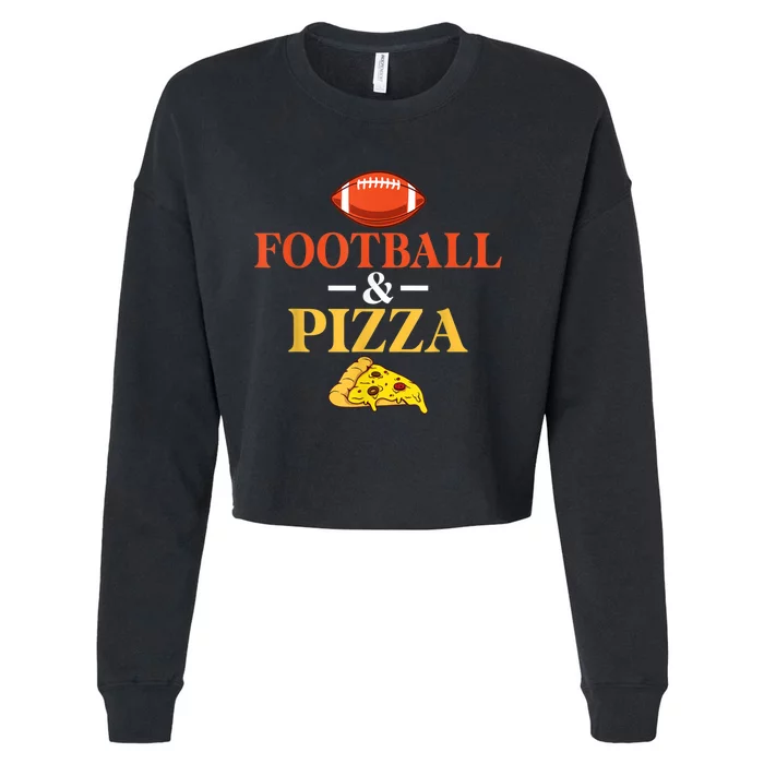 Football And Pizza Lover Footballer Cropped Pullover Crew