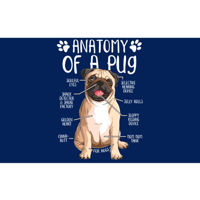 Funny Anatomy Pug Dog Pug Lover Bumper Sticker