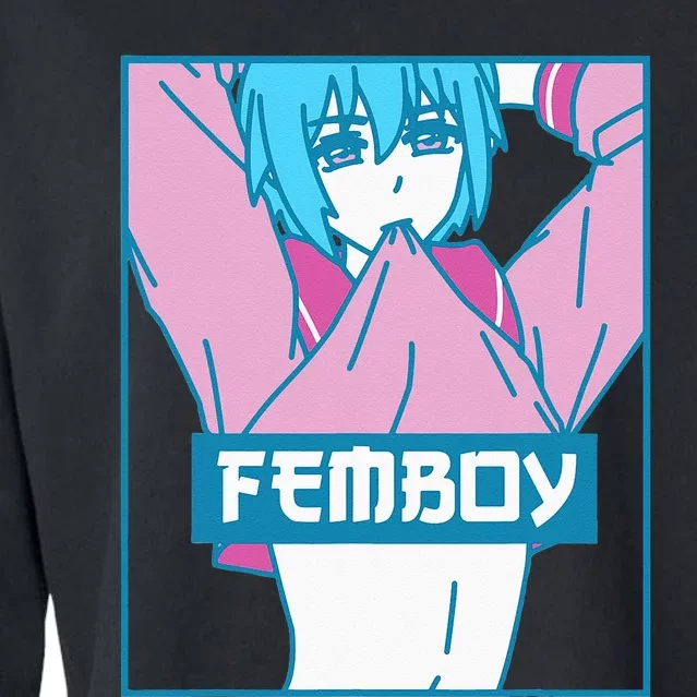 Femboy Aesthetic Pastel Yaoi Anime Boy Crossdressing Cropped Pullover Crew