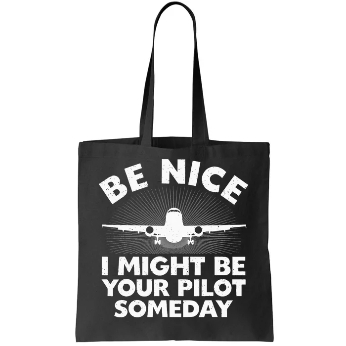 Funny Airline Pilot Art For Men Women Aviation Future Pilot Tote Bag