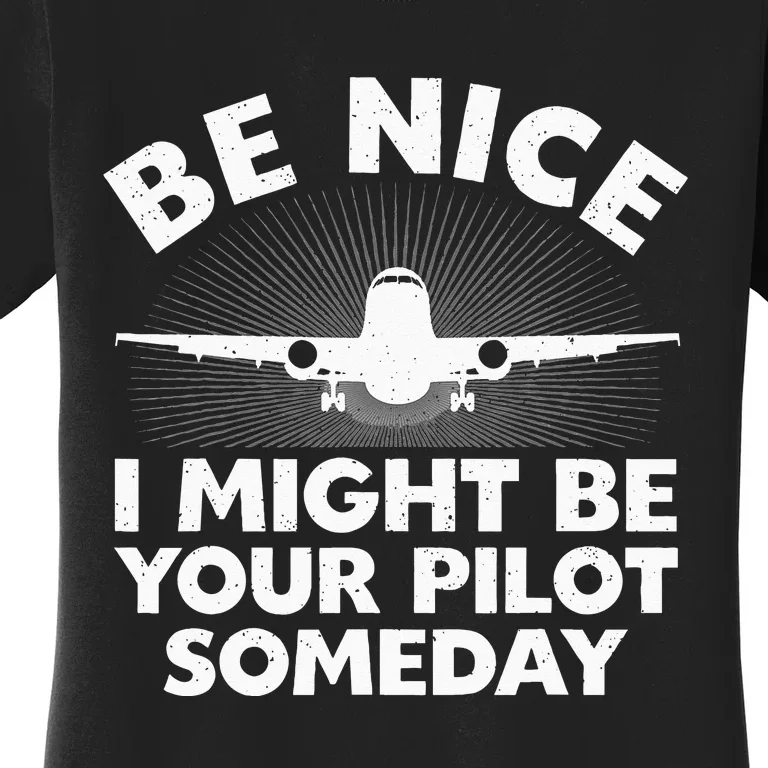 Funny Airline Pilot Art For Men Women Aviation Future Pilot Women's T-Shirt