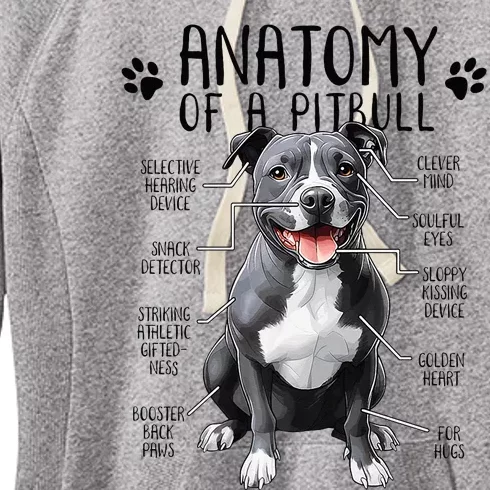 Funny Anatomy Pitbull Dog Cute Pittie Lover Pit Bull Owner Women's Fleece Hoodie