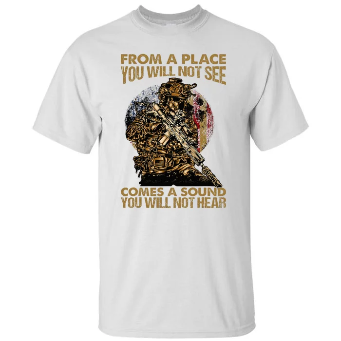 From A Place You Will Not See Comes Sound You Will Not Hear Tall T-Shirt