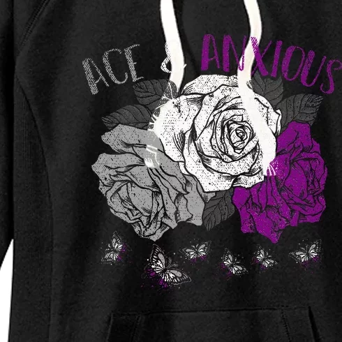 Funny Asexual Pride Ace And Anxious Asexuality Lgbt Asexual Women's Fleece Hoodie