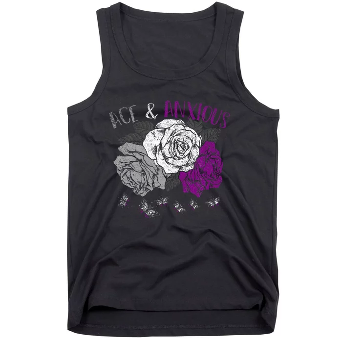 Funny Asexual Pride Ace And Anxious Asexuality Lgbt Asexual Tank Top