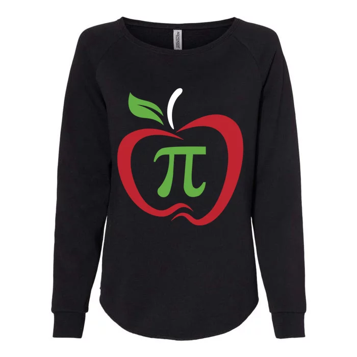 Funny Apple Pi Math Teacher Design Gift Apple Pie Food Pun Gift Womens California Wash Sweatshirt