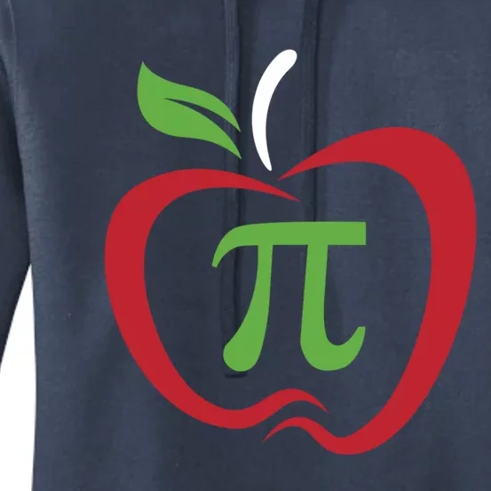 Funny Apple Pi Math Teacher Design Gift Apple Pie Food Pun Gift Women's Pullover Hoodie