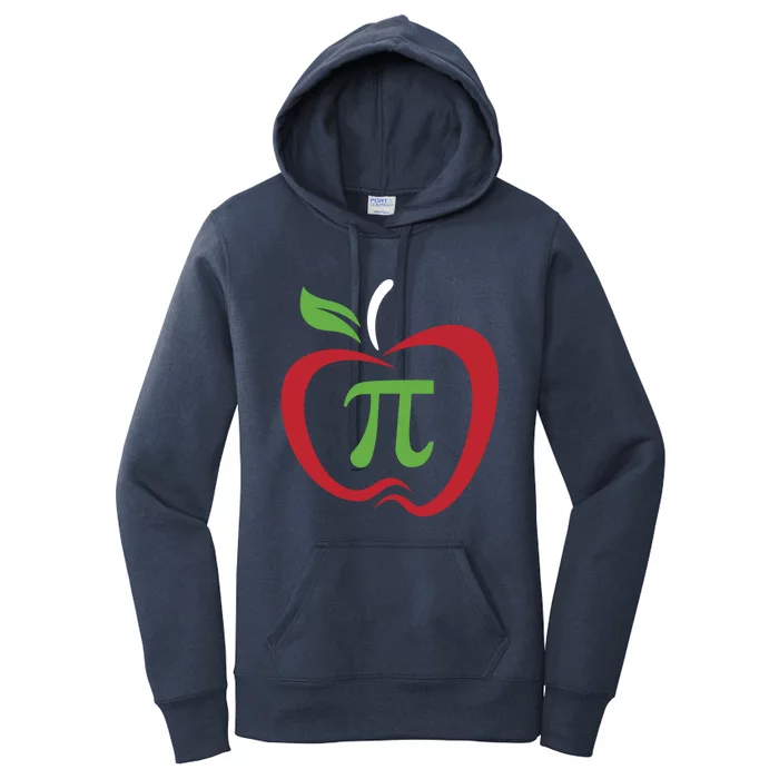 Funny Apple Pi Math Teacher Design Gift Apple Pie Food Pun Gift Women's Pullover Hoodie