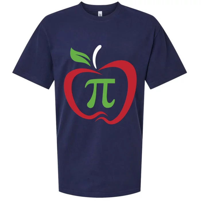 Funny Apple Pi Math Teacher Design Gift Apple Pie Food Pun Gift Sueded Cloud Jersey T-Shirt