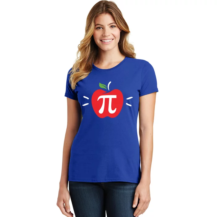 Funny Apple Pi Math Teacher Gift Meaningful Gift Apple Pie Food Pun Great Gift Women's T-Shirt