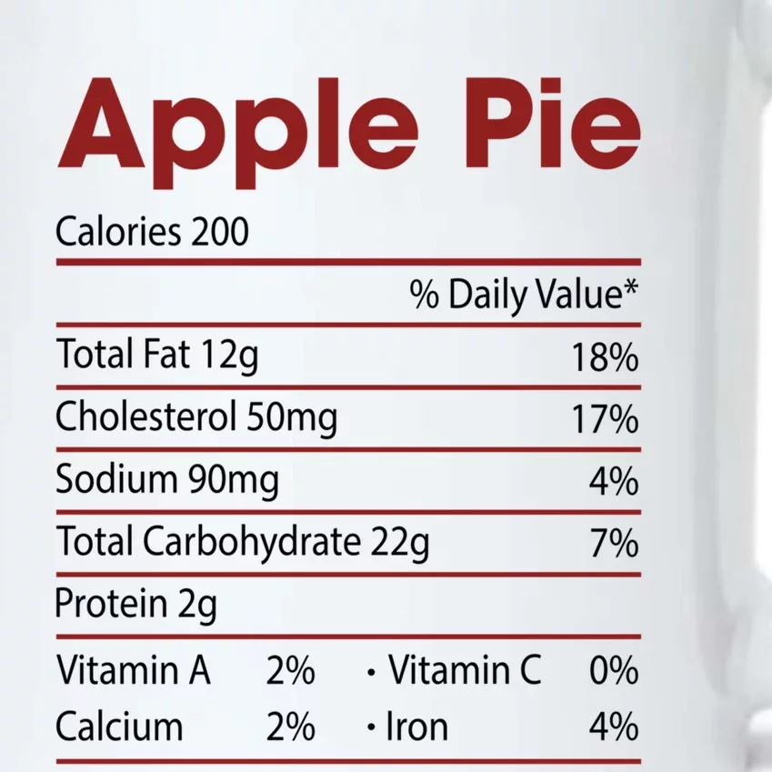 Funny Apple Pie Nutrition Facts Happy Thanksgiving Christmas Great Gift Black Color Changing Mug