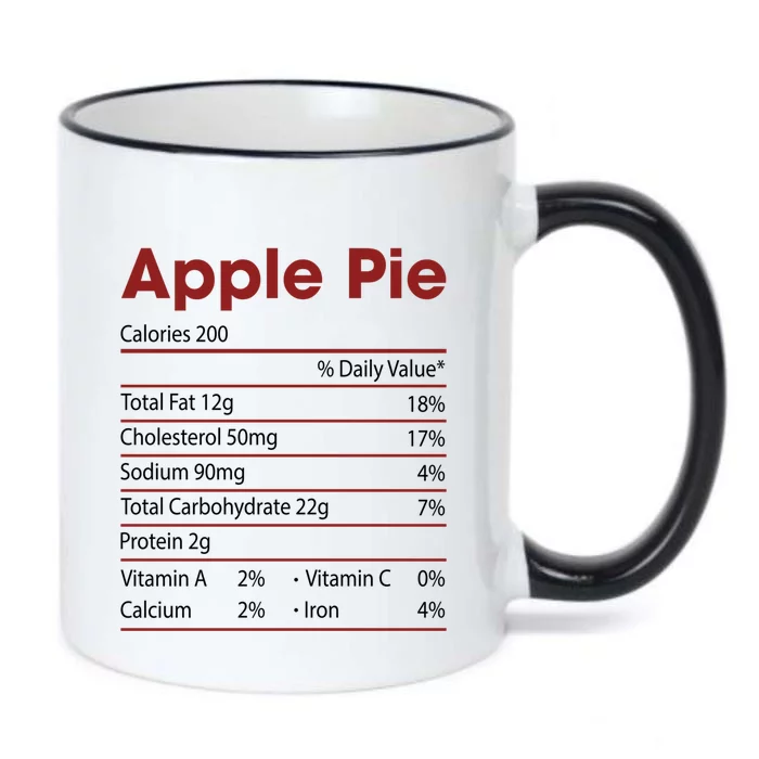 Funny Apple Pie Nutrition Facts Happy Thanksgiving Christmas Great Gift Black Color Changing Mug