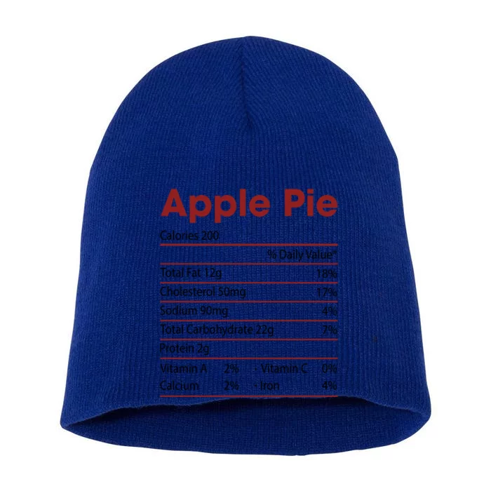 Funny Apple Pie Nutrition Facts Happy Thanksgiving Christmas Great Gift Short Acrylic Beanie