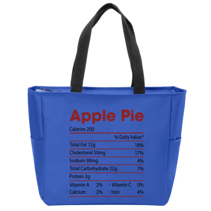 Funny Apple Pie Nutrition Facts Happy Thanksgiving Christmas Great Gift Zip Tote Bag