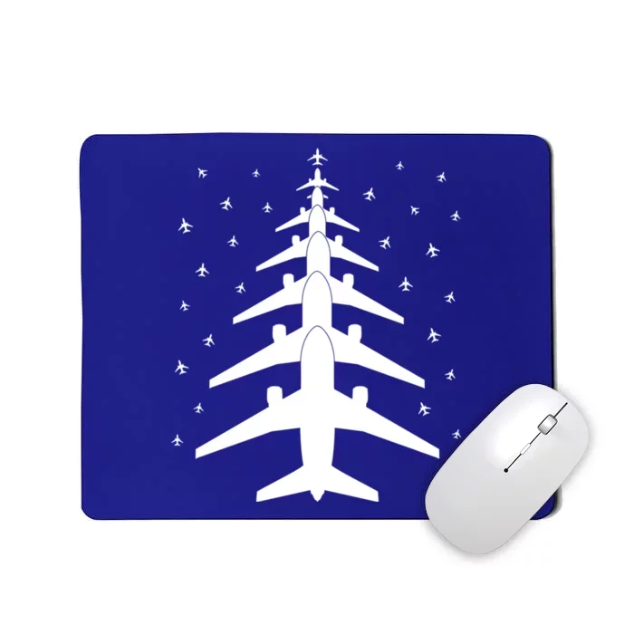 Funny Airplane Pilot Christmas Tree For Flying Aviatior Gift Mousepad