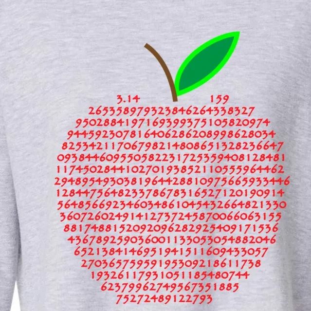 Funny Apple Pie Pi Day Nerd Math 3 14 Novelty Design Gift Cropped Pullover Crew