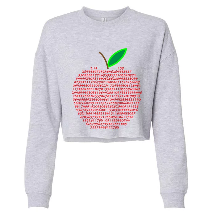 Funny Apple Pie Pi Day Nerd Math 3 14 Novelty Design Gift Cropped Pullover Crew