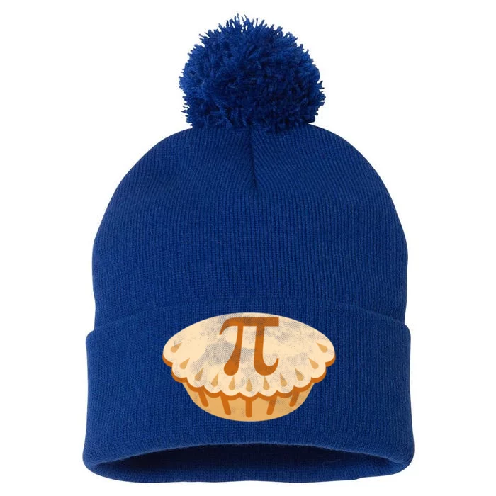 Funny Apple Pie Pi Day Symbol Math Design Meaningful Gift Pom Pom 12in Knit Beanie