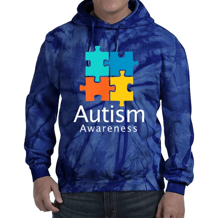 Funny Autism Puzzle Autism Awareness Gift Tie Dye Hoodie