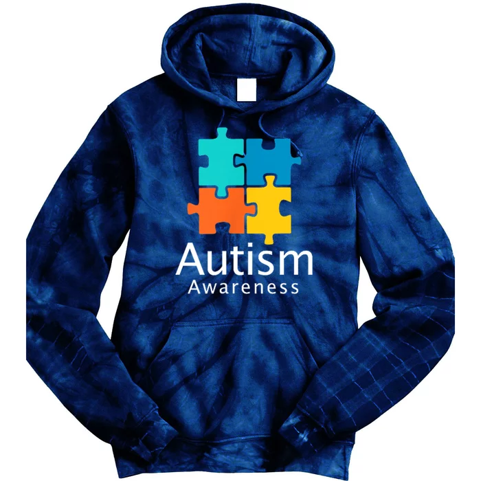 Funny Autism Puzzle Autism Awareness Gift Tie Dye Hoodie