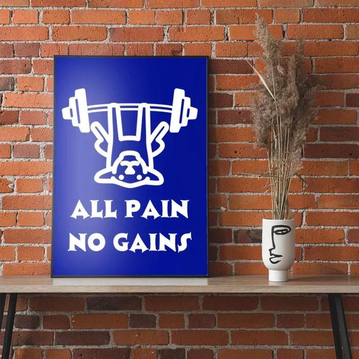 Funny All Pain No Gains Gym Fitness Workout Bodybuilding Meaningful Gift Poster