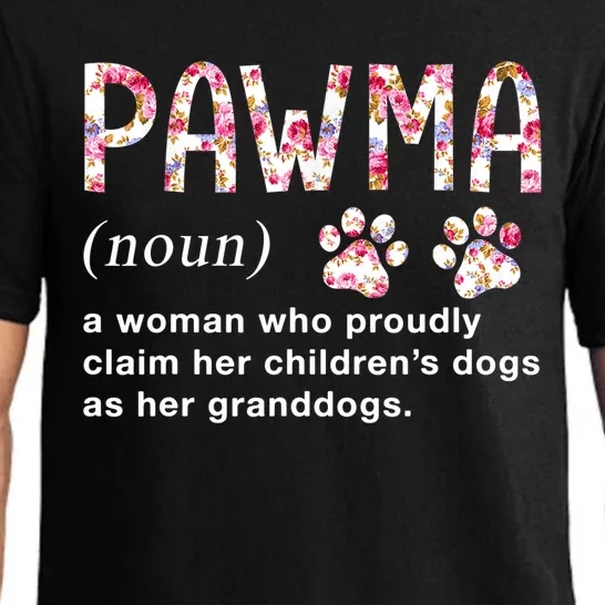 Floral Art Pawma Noun Definition Mama Grandma Dog Lovers TShirt Pajama Set