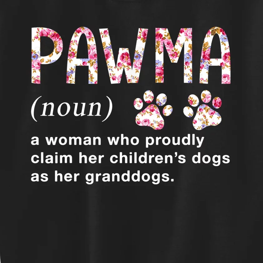 Floral Art Pawma Noun Definition Mama Grandma Dog Lovers TShirt Kids Sweatshirt