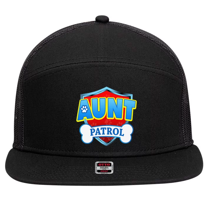 Funny Aunt Patrol Dog Mom Dad 7 Panel Mesh Trucker Snapback Hat