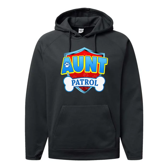 Funny Aunt Patrol Dog Mom Dad Performance Fleece Hoodie