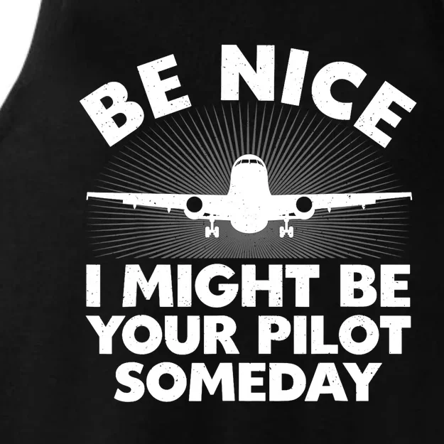 Funny Airline Pilot Art For Aviation Future Pilot Ladies Tri-Blend Wicking Tank