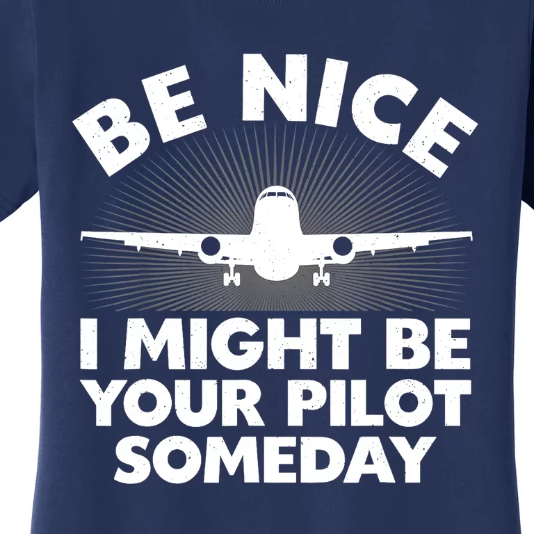 Funny Airline Pilot Art For Aviation Future Pilot Women's T-Shirt