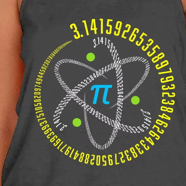 Funny Atom Pi Math Science STEM Gift 3.14 Pi Day Teacher Women's Knotted Racerback Tank