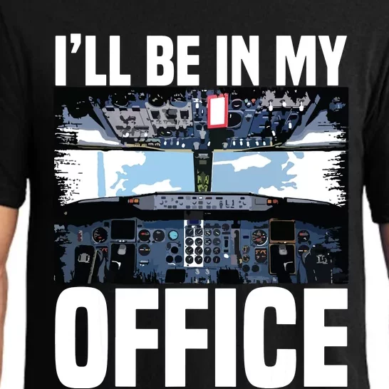 Funny Airplane Pilot Ill Be In My Office Airline Captain Pajama Set