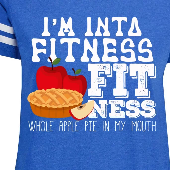 Fitness Apple Pie In My Mouth Funny Red Apple Day Gift Cute Gift Enza Ladies Jersey Football T-Shirt