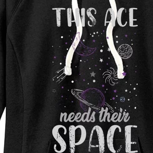 Funny Asexual Pride Outer Space Ace Asexuality Pride Asexual Funny Gift Women's Fleece Hoodie