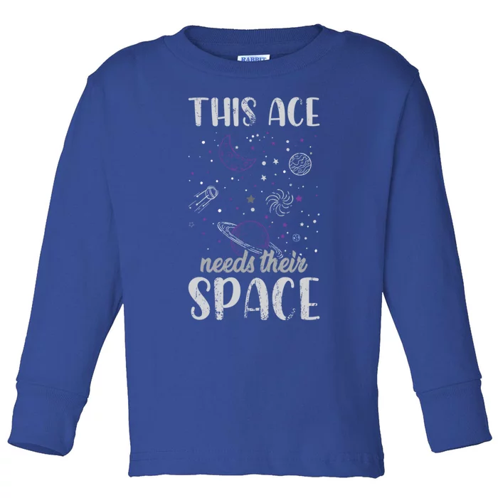 Funny Asexual Pride Outer Space Ace Asexuality Pride Asexual Funny Gift Toddler Long Sleeve Shirt