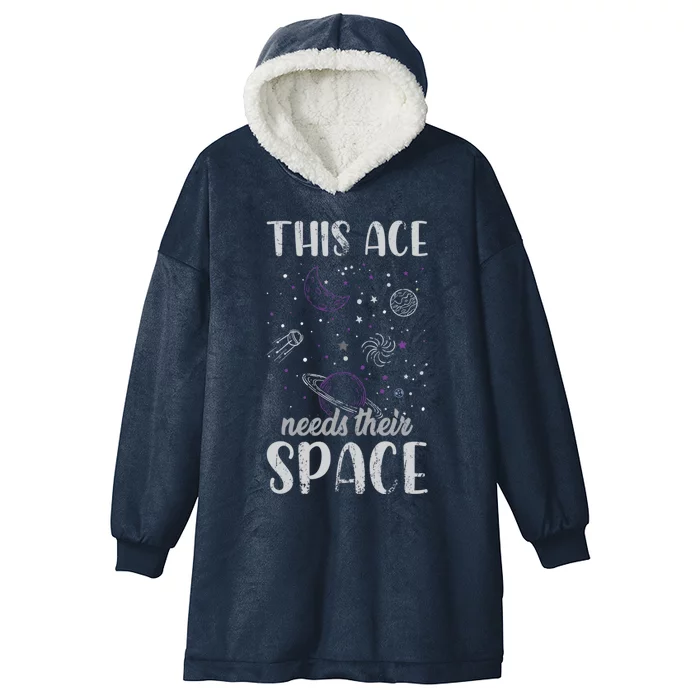 Funny Asexual Pride Outer Space Ace Asexuality Pride Asexual Funny Gift Hooded Wearable Blanket