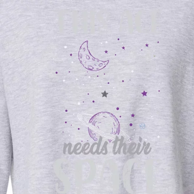 Funny Asexual Pride Outer Space Ace Asexuality Pride Asexual Funny Gift Cropped Pullover Crew