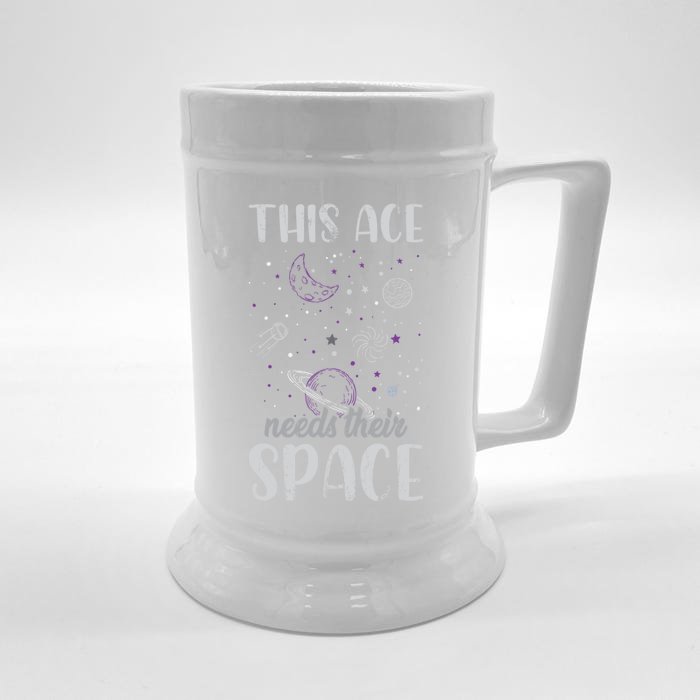 Funny Asexual Pride Outer Space Ace Asexuality Pride Asexual Funny Gift Front & Back Beer Stein