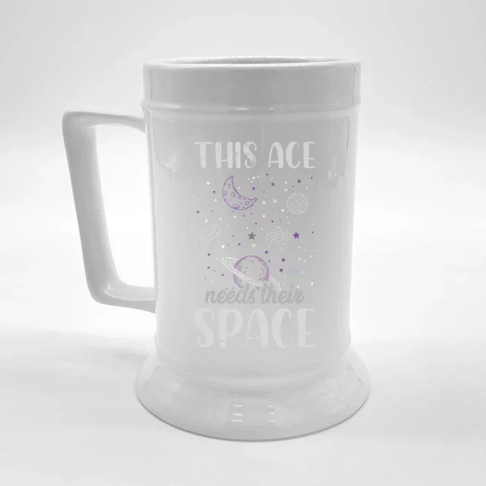 Funny Asexual Pride Outer Space Ace Asexuality Pride Asexual Funny Gift Front & Back Beer Stein