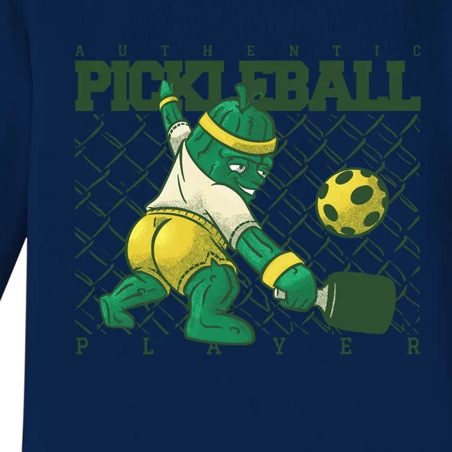 Funny Authentic Pickleball Sport Player Baby Long Sleeve Bodysuit