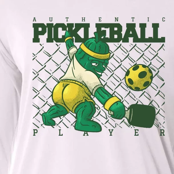 Funny Authentic Pickleball Sport Player Cooling Performance Long Sleeve Crew