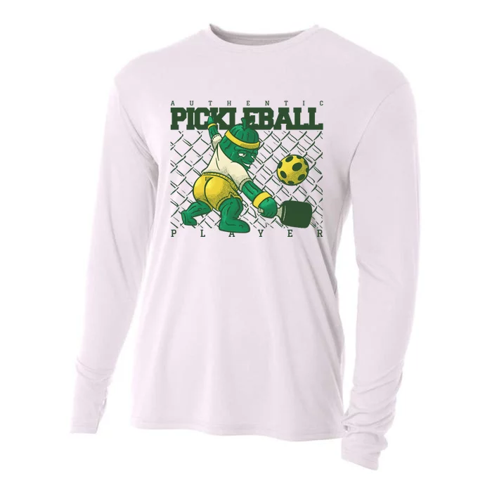 Funny Authentic Pickleball Sport Player Cooling Performance Long Sleeve Crew