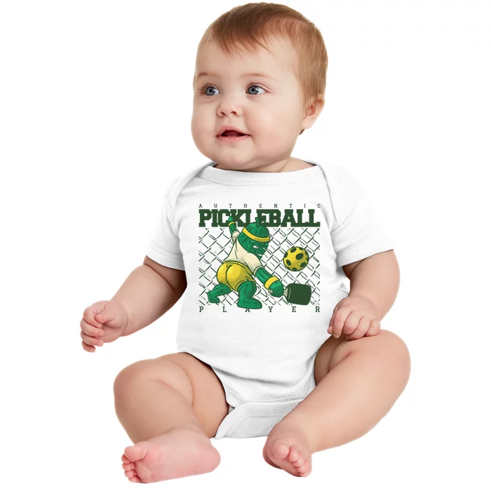 Funny Authentic Pickleball Sport Player Baby Bodysuit