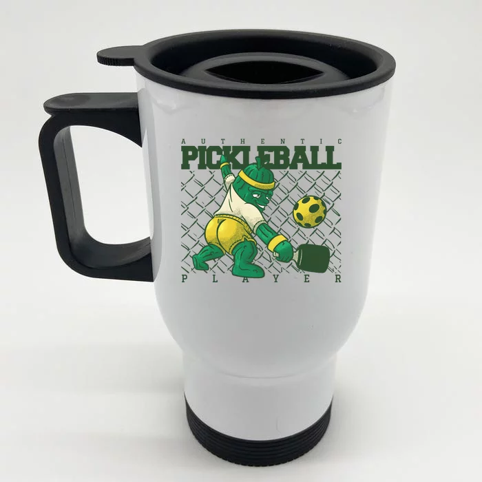 Funny Authentic Pickleball Sport Player Front & Back Stainless Steel Travel Mug